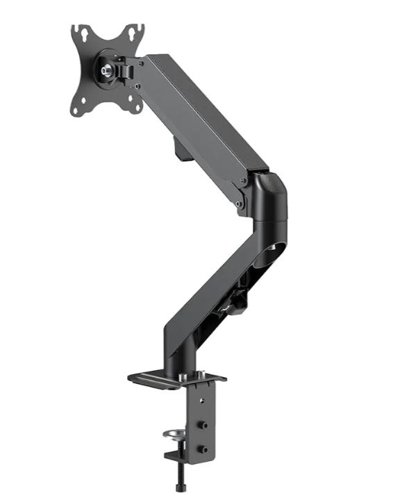 This desk mount with full motion for one flat screen up to 27 inches with a maximum weight capacity of 7kg. The versatile tilt (135), rotate (360) and swivel (180) technology allows the mount to change to any viewing angle to fully benefit from the capabilities of your screen. Additionally, the mount features gas spring height adjustment (152-402mm) and depth adjustment (0-48mm), to create the perfect working position. Suitable for screens that meet VESA hole pattern 75x75 or 100x100mm. Unused hole patterns can be covered using one of Neomounts VESA adapter plates.