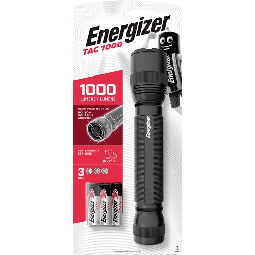 Energizer Tactical 1000 Performance LED Torch up to 15 Hours Runtime Black E301699200 - Energizer - ER43028 - McArdle Computer and Office Supplies