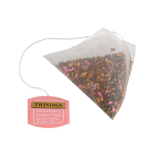 Twinings Strawberry Green Tea Mesh Tea Bags Pyramid Envelope (Pack of 15) F16873 TQ54975 Buy online at Office 5Star or contact us Tel 01594 810081 for assistance