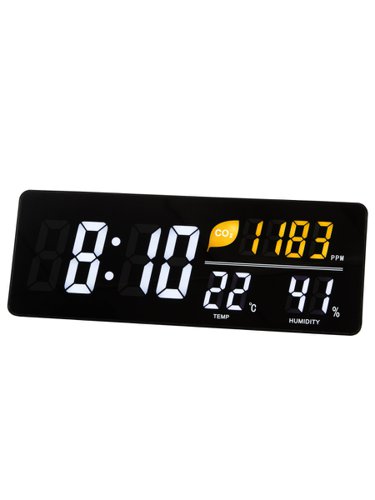 Alba LED Wall Clock With CO2 Level Temperature Humidity Sensor Black HORDGTL CO2 - ALB01755
