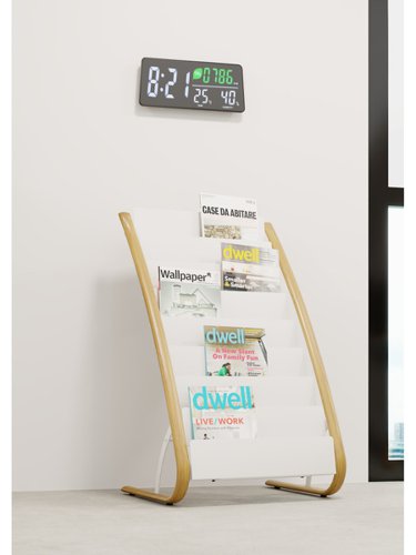 Alba LED Wall Clock With CO2 Level Temperature Humidity Sensor Black HORDGTL CO2
