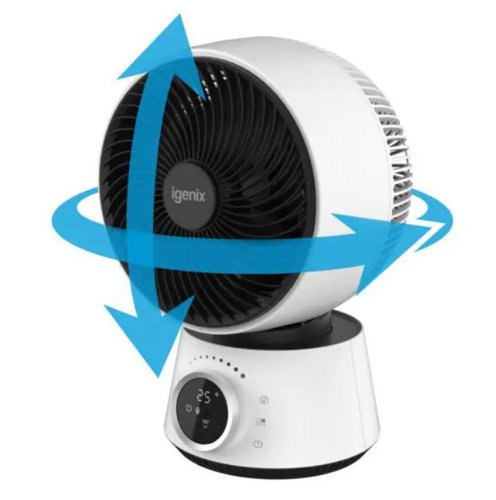 Igenix 9 Inch Air Circulator Turbo Fan 32 Wind Speeds White IGFD4009W | PIK09213 | Igenix