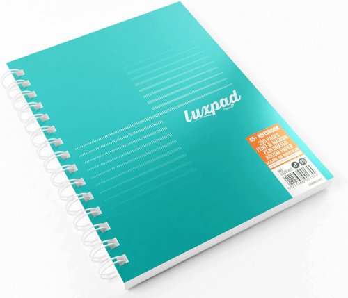 Featuring durable, glossy covers, this A5+ wirebound, hardback notebook contains 200 pages which are ruled with 8mm feint lines and margin. The climate-friendly, high-quality, 80gsm, white paper is suitable for writing on both sides without ink show-through. Featuring wire binding which allows the notebook to lie flat while open on any page and micro-perforated sheets for easy removal. Supplied in a pack of 3 in Mint.