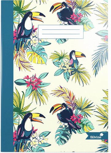 Silvine Marlene West Summer Gardens Wire stitched Notebook A5 LinedMargin 80 pages 4 Designs