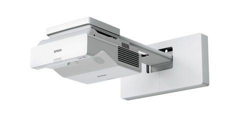 The Epson EB-760Ws ultra short throw lens allows safe, discreet positioning close to the display, enabling presenters free access to perform without casting shadows.