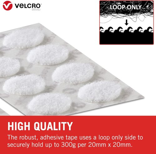 Velcro Stick On Coins Loop Only 19mm White (Pack of 125) VEL-EC60232 - RY60232