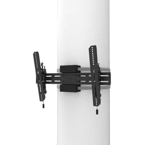 NEO44953 | The Neomounts Select is a tiltable pillar mount for screens up to 75 inches with a maximum weight capacity of 50kg. The versatile tilt (12) technology allows you to create the optimum viewing angle. The mount is suitable for 250-1000mm cylinder, square and rectangular pillars. Individual bracket height and level adjustment are available for the perfect installation. The WL35S-910BL16 has a depth of 699mm and is suitable for screens that meet VESA hole pattern 300x100 to 600x400mm. The pillar mount has a strap of 3500mm and can be locked if required with the anti-theft screw provided or with a padlock (not included). The mount features a nifty magnetic pull and release system, that allows you to attach the TV in a secure, safe and solid manner. Afterwards, the pull and release straps can be easily hidden behind the screen by clicking the magnet to the mount. The ratchet clamp ensures easy installation, as well as the separate magnetic spirit level tool that is included.