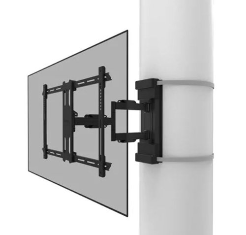 NEO44954 | The Neomounts Select is a full motion pillar mount for screens up to 70 inches with a maximum weight capacity of 45kg. The versatile tilt (14) and swivel (90) technology allows you to create the optimum viewing angle. The mount is suitable for 250-1000mm cylinder, square and rectangular pillars. Level adjustment is available for the perfect installation. The WL40S-910BL16 has a depth of 82-590mm and is suitable for screens that meet VESA hole pattern 200x100 to 600x400mm. The pillar mount has a strap of 3500mm. The mount is equipped with metal cable management to secure any loose cables. The ratchet clamp ensures easy installation, as well as the separate magnetic spirit level tool that is included.