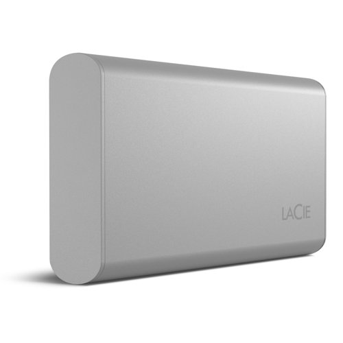 LaCie 500GB V2 USB-C Portable Silver External Solid State Drive