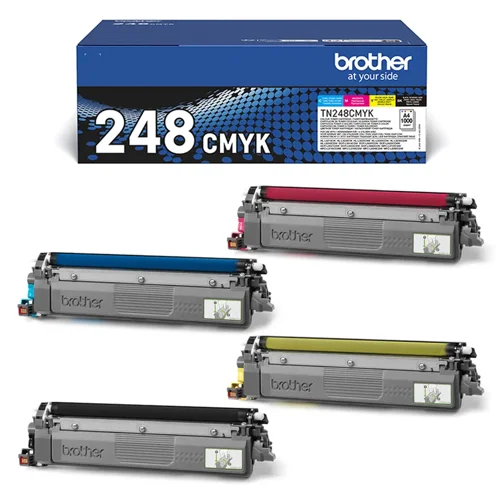Brother TN-248 Toner Cartridges Value Pack CMYK TN248XLBK