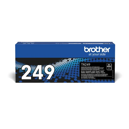 BRTN249BK | Keep productivity high and your office running smoothly with the Brother TN-249BK super high yield toner. Expertly engineered to guarantee that your prints are delivered fast and in perfect clarity. Genuine supplies like the TN-249BK provide better value for money in the long run than cheaper alternatives and protect your printers warrantyAt Brother we take sustainability seriously, so we consider the environmental impact at every stage of your printers life cycle, reducing waste at landfill. All Brother hardware and toners are built to have as little impact on the environment as possible.  Genuine Brother TN-249BK toner - worth it every time. 
