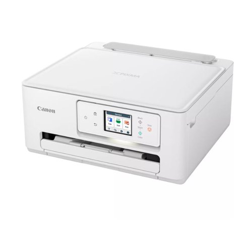The Canon PIXMA TS7650I multi-function printer is a fast, high-quality printer with streamlined usability and support for stress-free, money-saving printing via PIXMA Print Plan, where you can save up to 50% on ink costs, choose a print subscription plan that suits your usage and have ink delivered to your home. Easy to use with the Switch UI2, colour-coded menus show you only the icons your need for a specific task, whether it is work, study or creativity. With a print speed of up to 15.0 ipm (mono), 10.0 ipm (colour), and a copy speed of up to 7.0 ipm. Copy up to 99 multiple copies (max.), and copy zoom of 25 - 400% and fit to page. Print resolution up to 1,200 x 1,200 dpi. Auto duplex print (A4, LTR - plain paper). Flatbed (Platen) CIS colour scanner, with optical resolution of 1,200 x 2,400 dpi. Connectivity via Hi-Speed USB, Wi-Fi, Wi-Fi Security and Wireless Direct. Mobile connectivity: Canon PRINT app, Easy-PhotoPrint Editor app, Creative Park app. Printer features: Easy-PhotoPrint Editor Software, PIXMA Cloud Link, Canon Print Service Plugin and Mopria (Android), Apple AirPrint, Wireless Direct, PosterArtist Web. Rear tray: up to 20 sheets (photo paper), up to 100 sheets (plain paper); Front cassette: up to 100 sheets (plain paper). All operated via a 6.7cm LCD touch screen. Supplied with in-box FINE cartridges (black and colour).