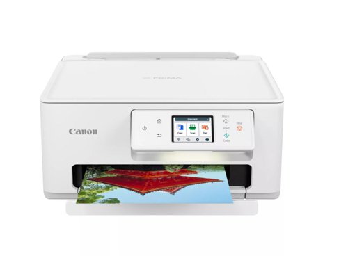The Canon PIXMA TS7650I multi-function printer is a fast, high-quality printer with streamlined usability and support for stress-free, money-saving printing via PIXMA Print Plan, where you can save up to 50% on ink costs, choose a print subscription plan that suits your usage and have ink delivered to your home. Easy to use with the Switch UI2, colour-coded menus show you only the icons your need for a specific task, whether it is work, study or creativity. With a print speed of up to 15.0 ipm (mono), 10.0 ipm (colour), and a copy speed of up to 7.0 ipm. Copy up to 99 multiple copies (max.), and copy zoom of 25 - 400% and fit to page. Print resolution up to 1,200 x 1,200 dpi. Auto duplex print (A4, LTR - plain paper). Flatbed (Platen) CIS colour scanner, with optical resolution of 1,200 x 2,400 dpi. Connectivity via Hi-Speed USB, Wi-Fi, Wi-Fi Security and Wireless Direct. Mobile connectivity: Canon PRINT app, Easy-PhotoPrint Editor app, Creative Park app. Printer features: Easy-PhotoPrint Editor Software, PIXMA Cloud Link, Canon Print Service Plugin and Mopria (Android), Apple AirPrint, Wireless Direct, PosterArtist Web. Rear tray: up to 20 sheets (photo paper), up to 100 sheets (plain paper); Front cassette: up to 100 sheets (plain paper). All operated via a 6.7cm LCD touch screen. Supplied with in-box FINE cartridges (black and colour).