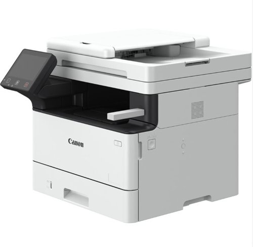 The Canon i-SENSYS MF463dw A4 mono multi-function laser printer, able to print, copy and scan documents. With a 1GB memory. Designed for use in small offices and at home. Protects your documents, devices and network from viruses and data theft with 360-degree security. Features include TLS1.3, Verify System at Startup and Secure PIN print. With a print speed and copy speed of up to 40 ppm (A4), with duplex printing providing a print speed of up to 33.6 ipm (A4). Includes Automatic document feeder functionality. Print resolution of up to 1200 x 1200 dpi. Copy resolution of up to 600 x 600 dpi, copy 1-sided to 2-sided (automatic). Also offers colour scanning, with an optical scan resolution of up to 600 x 600 dpi. Scan to email: TIFF/JPEG/PDF/Compact PDF, Searchable PDF. Comes with a standard paper input 250-sheet cassette and 100 sheet multi-purpose tray and 50 sheet ADF. All operated via a 12.7cm LCD colour touch screen control panel. Connect with USB 2.0 Hi-Speed, 10BASE-T/100BASE-TX/1000Base-T, Wireless 802.11b/g/n, Wireless Direct Connection. Advanced printing features: Encrypted Secure Print, Secure print, print from USB memory key (JPEG/TIFF/PDF), Print from Cloud (Dropbox, GoogleDrive, OneDrive (PDF/JPEG), Microsoft Universal Print; iOS: AirPrint, Canon PRINT Business app; Android: Mopria certified, Canon PRINT Business app and Canon Print Service Plug-in. Supplied with cartridge 070, 3,000 pages cartridge (Black).