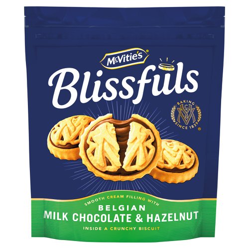 McVities Blissfuls Chocolate and Hazelnut Biscuit Bag (Pack 172g) - 0401345