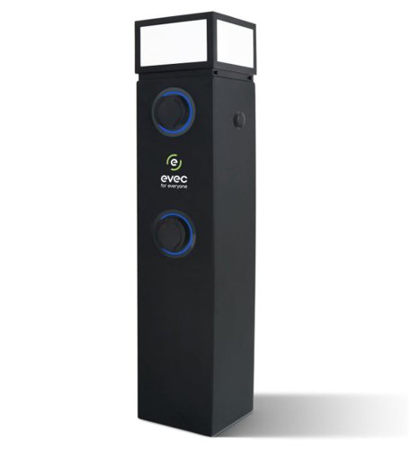 BRI77256 | Our OCPP compliant pedestal is compatible with any electric vehicle. It can be controlled multiple ways including plug and play, via pay-to-charge solutions or via our Evec app. The charger's integrated LED light also gives users great visibility of the charge point and bays even on those dark winter nights.