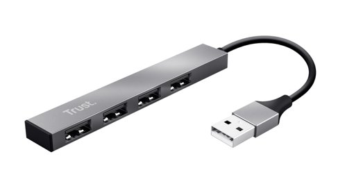 Trust Halyx 4 Port USB 2.0 480Mbits Aluminium Interface Hub USB Hubs 8TR23786