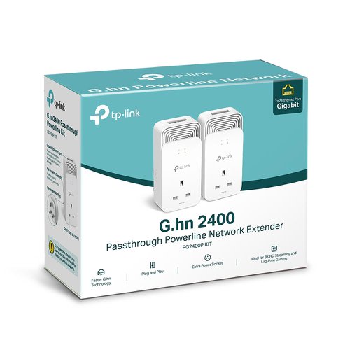 TP-Link G.hn2400 Passthrough Powerline Network Kit 2 Pack Home Plug Network 8TP10380263