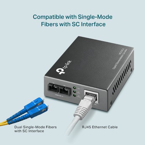 TP-Link MC210CS 1000M RJ45 to 1000M Single-Mode SC Full Duplex up to 15km Fibre Converter External Computer Cables 8TP10010760