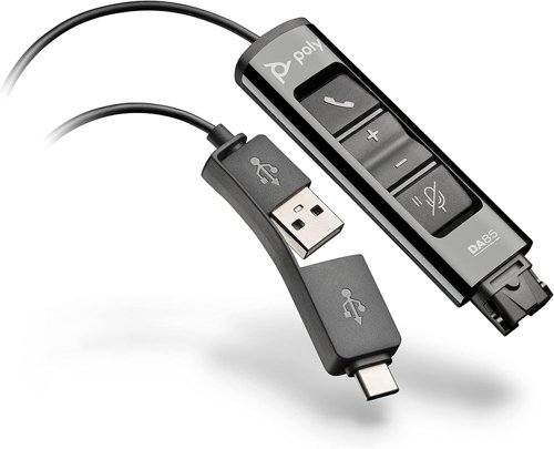 POLY DA85-M USB-A and USB-C to Quick Disconnect Microsoft Teams Certified Interface adapter