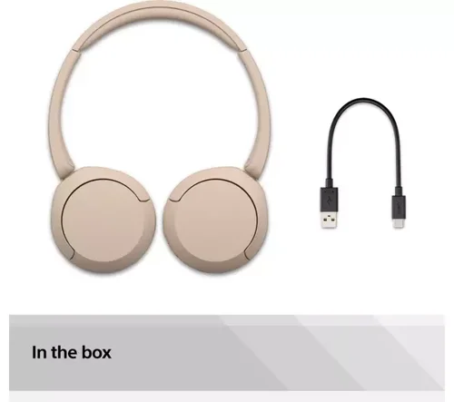 Sony WH-CH520 Headset Wireless Head-band Calls Music USB Type-C Bluetooth Beige Headphones 8SO10391086