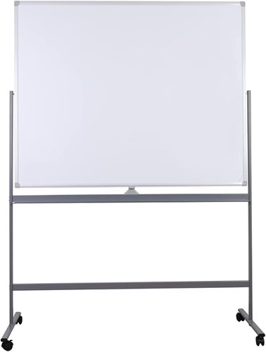 Twinco Mobile Double Sided Magnetic Floor Standing Whiteboard 1200x900mm White - TW5468 Drywipe Boards 25717PL