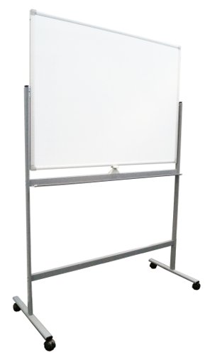 25717PL - Twinco Mobile Double Sided Magnetic Floor Standing Whiteboard 1200x900mm White - TW5468