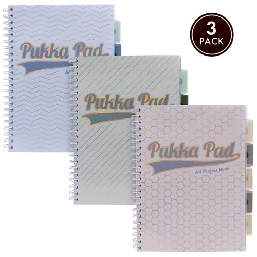 Pukka Pads Haze Assorted A4 Project Book (Pack 3) (400 pages) Project Books PD1203