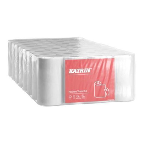 Katrin Kitchen Towel Paper Roll 2-Ply 64 Sheets White 8x4 (Pack of 32) 87075