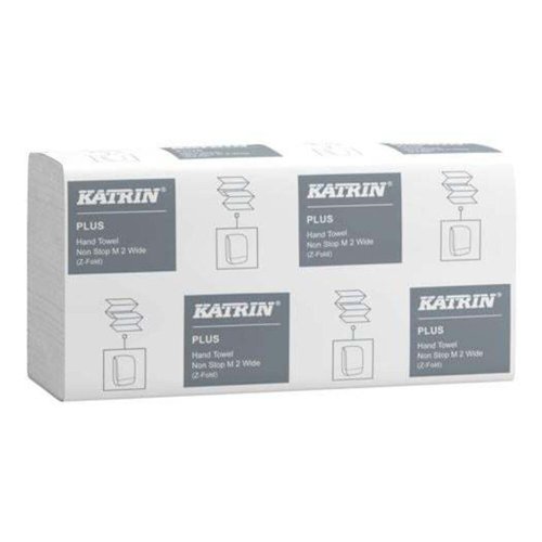 Katrin Plus Z-fold Non-Stop Paper Towels Medium Wide 15x160 Sheets 2-Ply (Pack 2400 Towels) - 61587
