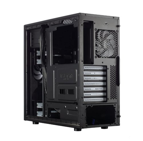 8FR10070680 | The Core 2500 combines a clean, modern exterior design with great cooling and component compatibility.A compact ATX Mid Tower case designed for exceptional airflow and cooling. Brushed aluminium-look front panel with a sleek, three-dimensional textured finish. Superior water cooling support for its size.The case is equipped with two pre-installed 120 mm fans, a built-in fan controller as well as support for a 280 mm and 240 mm water cooling radiators. Two hard drive cages hold up to four 3.5in or 2.5in hard drives on vibration dampened sturdy steel trays. An additional dedicated SSD mounting is available behind the PSU.