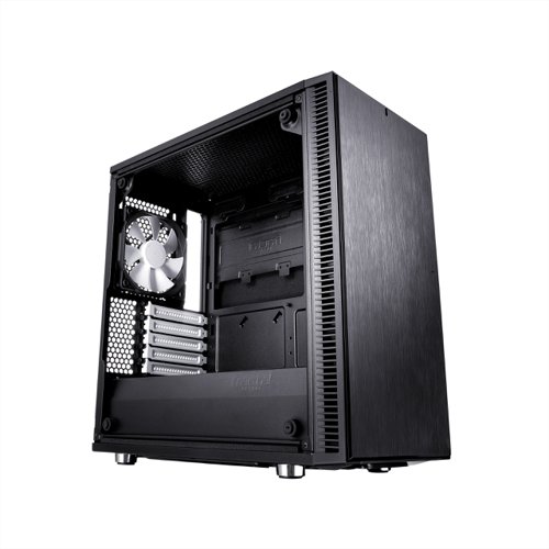 8FR10160463 | Smaller than your average Micro ATX case, the Define Mini C TG with its optimized interior provides the perfect base for users. The open air design offers unobstructed airflow across your core components with high performance and silent computing in mind at every step.ModuVent™ technology for silent operation in a compact ATX or mATX form factor. Optimized for high airflow and silent computing. Tempered glass side panel for a clean looking exterior with full interior visibility.Extensive cooling support via both air and water are offered to make sure even the most powerful systems can be cooled effectively. Carrying signature Define series traits, the Define C TG Series brings with it that iconic front panel design, dense sound-dampening material throughout and ModuVent technology in the top panel.