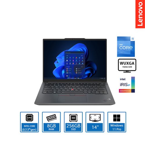Lenovo ThinkPad E14 Generation 5 14 Inch Intel Core i5-1335U 8GB RAM 256GB SSD Intel Iris Xe Graphics Windows 11 Pro Notebook Notebook PCs 8LEN21JK0057