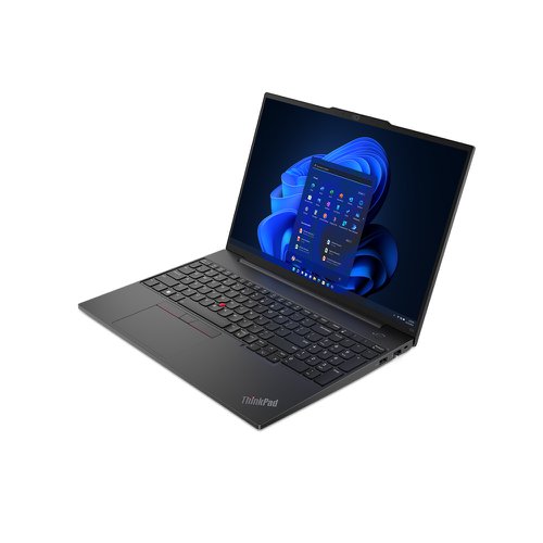 8LEN21JT0009 | The Lenovo ThinkPad E16 (16in AMD) laptop is powerful, reliable, and secure - perfect for your business needs. Tackle all of your jobs and enjoy peak productivity with the power of AMD Ryzen™ 7000 Series processors and integrated UMA graphics. Multitask with ease, thanks to extensive DDR4 memory and speedy SSD storage.Enjoy the contemporary, professional design of the ThinkPad E16 (16in AMD) laptop. Its larger, more ergonomic keyboard houses robust keys with better travel, a number pad, and better key spacing to prevent accidental input. The smooth 115mm x 68mm trackpad improves onscreen navigation. And the stunning 16in display is available in up to WQXGA (2560 x 1600) resolution, with 100% sRGB colour gamut, optional touch, and hardware-based Low Blue Light certification for an excellent visual experience.