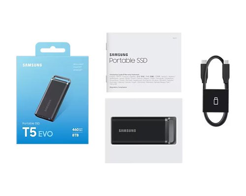 Samsung T5 Evo 8TB USB 3.2 Gen 1 Black External Solid State Drive