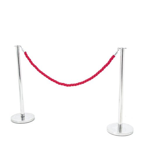 Seco Standard Chrome Posts with 1.5m Rope - CAFEPOSTCHROME
