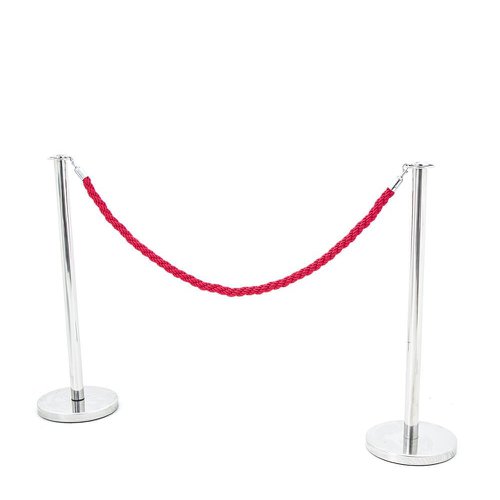 SECO Standard Chrome Posts with 1.5m Rope - CAFEPOSTCHROME