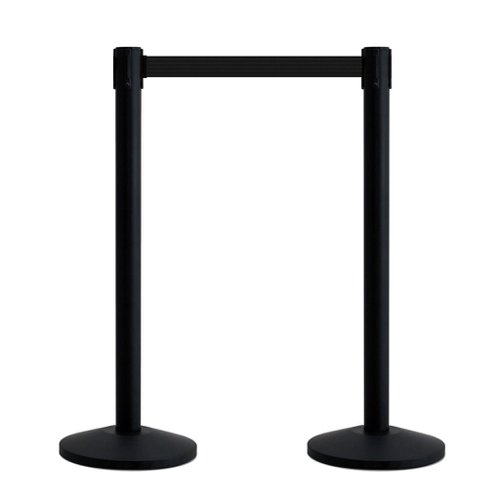 Seco Retractable 2m Post Black with Black Tape - RQB-1BLK Demarcation Barriers 24947SS