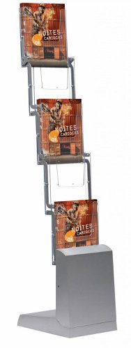 24863SS - Seco Zig Zag 5 x A4 Brochure Stand Cantilever Design Includes Black Padded Canvas Bag - PZZ-2