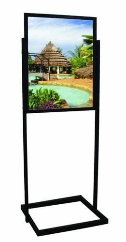24849SS - Seco Double-sided Eco Information Board 1 Panel Black - EIB-1BLK