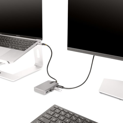 8ST10414104 | This USB Type-C Hub with USB-C DP Alt Mode Output and 100W USB Power Delivery pass-through adds four USB 3.2 Gen 2 (10Gbps) ports (3x USB-A, 1x USB-C) to a USB-C enabled computer. The Hub supports USB-C DP Alt mode on the downstream USB-C port, enabling the connection of USB-C portable monitors or desktop monitors. Connect the USB hub to a USB-C port on a laptop, using the built-in 1ft (30cm) USB-C host cable. Charge a host laptop by connecting the host laptop's USB-C power supply to the USB Power Delivery (PD) 3.0 port. Backward compatibility with USB 2.0 (480Mbps) devices ensures support for a wide range of modern and legacy USB peripherals.USB-C DP Alt Mode Video OutputThe downstream USB-C port on this USB hub supports both 10Gbps data transfers and USB-C DP Alt Mode, with support for resolutions up to 4K 60Hz. This enables users to connect either a USB data peripheral or a USB-C portable or desktop monitor. The USB-C port outputs 12W (5V/2.4A) of power to support portable USB-C monitors, or power and charge other USB peripherals. This integration is particularly valuable for enhancing productivity in professional settings and delivering either video or USB 10Gbps performance, depending upon user needs.USB Power Delivery Pass-ThroughThis USB hub features USB Power Delivery 3.0 pass-through (up to 100W). Connect a power source to the PD pass-through port to power the host, the hub, and an external display, and to enable full charging capabilities for the USB peripheral ports. PD 3.0 features Fast Role Swap (FRS) to prevent USB data disruption when switching power sources (USB-C power adapter to bus power).Power the hub using a USB-C power adapter connected or with bus-powered alone. The hub requires up to 18W of power. This power is dynamically shared across the downstream ports. For added protection to this USB hub and the connected host device, the USB hub features Overcurrent Protection (OCP). OCP prevents faulty USB peripherals from drawing more power than is safely allocated.Plug and PlayThis device is compatible with all major operating systems, including Windows, macOS, ChromeOS, iPadOS, and Android. The Hub is automatically detected, configured, and installed upon connection to a host computer. This USB Type-C Hub with USB-C DP Alt Mode Output and 100W USB Power Delivery pass-through adds four USB 3.2 Gen 2 (10Gbps) ports (3x USB-A, 1x USB-C) to a USB-C enabled computer. The Hub supports USB-C DP Alt mode on the downstream USB-C port, enabling the connection of USB-C portable monitors or desktop monitors. Connect the USB hub to a USB-C port on a laptop, using the built-in 1ft (30cm) USB-C host cable. Charge a host laptop by connecting the host laptop's USB-C power supply to the USB Power Delivery (PD) 3.0 port. Backward compatibility with USB 2.0 (480Mbps) devices ensures support for a wide range of modern and legacy USB peripherals.USB-C DP Alt Mode Video OutputThe downstream USB-C port on this USB hub supports both 10Gbps data transfers and USB-C DP Alt Mode, with support for resolutions up to 4K 60Hz. This enables users to connect either a USB data peripheral or a USB-C portable or desktop monitor. The USB-C port outputs 12W (5V/2.4A) of power to support portable USB-C monitors, or power and charge other USB peripherals. This integration is particularly valuable for enhancing productivity in professional settings and delivering either video or USB 10Gbps performance, depending upon user needs.