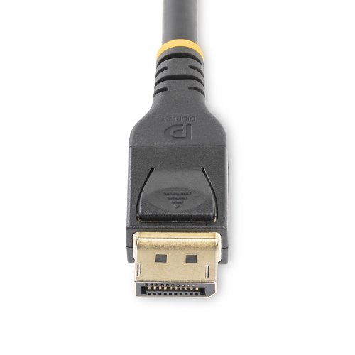 Facilitate a longer 8K connection without requiring an external power sourceConnect a 4K/8K DisplayPort 1.4-enabled monitor to a source or MST-enabled hub, using this VESA-Certified Active DisplayPort 1.4 Cable. The active signal booster delivers reliable audio and 8K video output at up to 25ft (7.6m) without a DisplayPort repeater and external power source. This active DP 1.4 cable is unidirectional with conveniently labeled connectors for source and display to simplify setup.