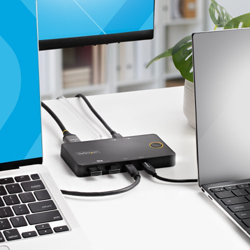 StarTech.com 2-Port USB-C KVM Switch with Passthrough Power Delivery