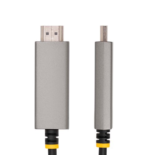 Connect an 8K 60Hz or a 4K 144Hz HDMI display to a DP Alt Mode-enabled USB Type-C source, at a distance of up to 6.6ft (2m), using this USB-C to HDMI Adapter Cable.This USB-C to HDMI Cable enables resolutions of up to 8K 60Hz and is HDMI 2.1 FRL complaint. It supports HDR10, HDCP 1.x/2.2/2.3, and DSC 1.1/1.2a. The adapter cable supports 7.1 channel audio with Dolby Atmos and DTS:X.The USB-C to HDMI Converter Cable is compatible with laptops and devices from various brands such as Dell, HP, Lenovo, Microsoft, and more. It works with all hardware platforms and any operating system. The USB Type-C to HDMI Cable requires no drivers or software and works with USB-C DP Alt Mode, USB4, Thunderbolt 3, and Thunderbolt 4 laptops and devices.Combining a video adapter and cable minimizes potential points of failure and signal loss. Adaptive receiver equalization optimizes the input signal and amplifies the output signal to ensure compatibility with high-resolution monitors. The cable is equipped with cage shielding to prevent Electromagnetic Interference (EMI).