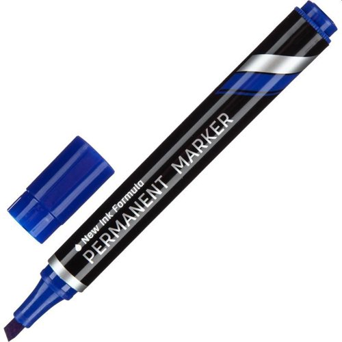 Deli Think Permanent Marker Chisel Tip Blue Box12 - 105-7012