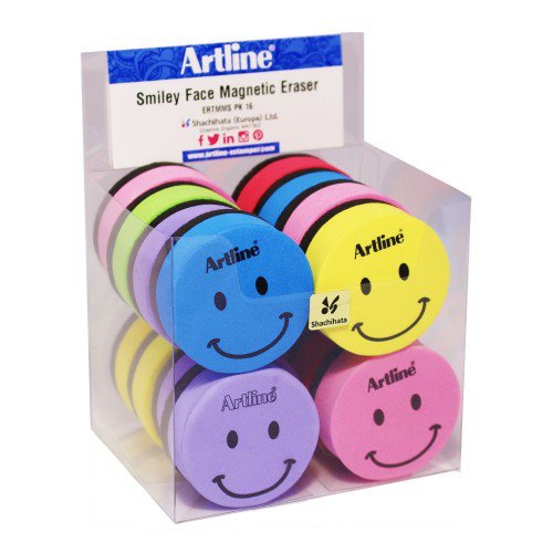 Artline Smiley Magnetic Erasers pack of 16 - 120-834516