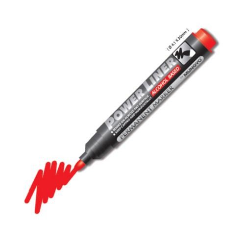 Powerliner Perm Markers Chisel Red Bx12 - 3024