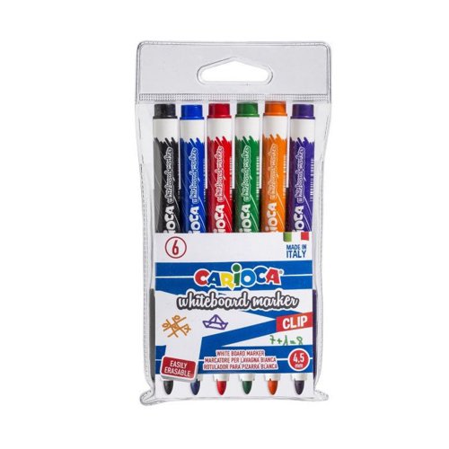 Carioca Whiteboard Markers 4.5mm Bullet Tip Wallet 6