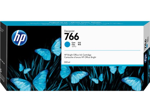 HP No 766 Cyan Standard Capacity Ink Cartridge 300ml - P2V89A