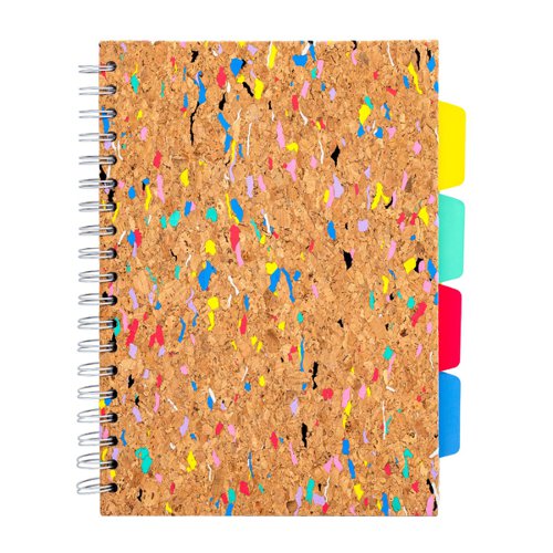 Pukka Planet Cork Project Book B5 181 x 257mm 200 Page 8mm Lined 80gsm Recycled FSC Paper - 9856-SPP Pukka Pads Ltd